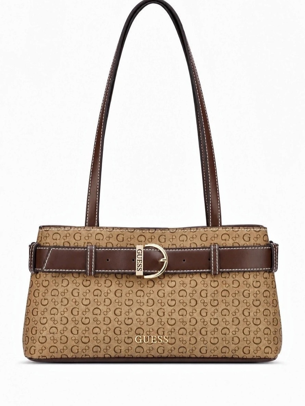Guess Camden Medium Shoulder Bag Brown & Tan